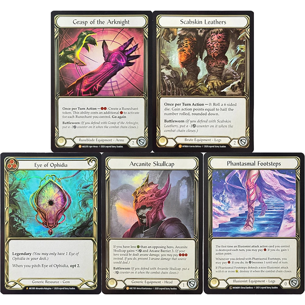 FAB Reglar Foil Прокси игровые карты Grasp of the Arknight Scabskin Leathers Eye of Ophidia Арканитовая тюбетейка Phantasmal Footsteps