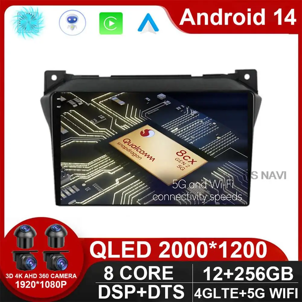 Android 14 для Suzuki Alto 2009 2010 2011 2012 2013 2014 2016 мультимедийный стерео автомобильный DVD-плеер навигация GPS радио без DVD