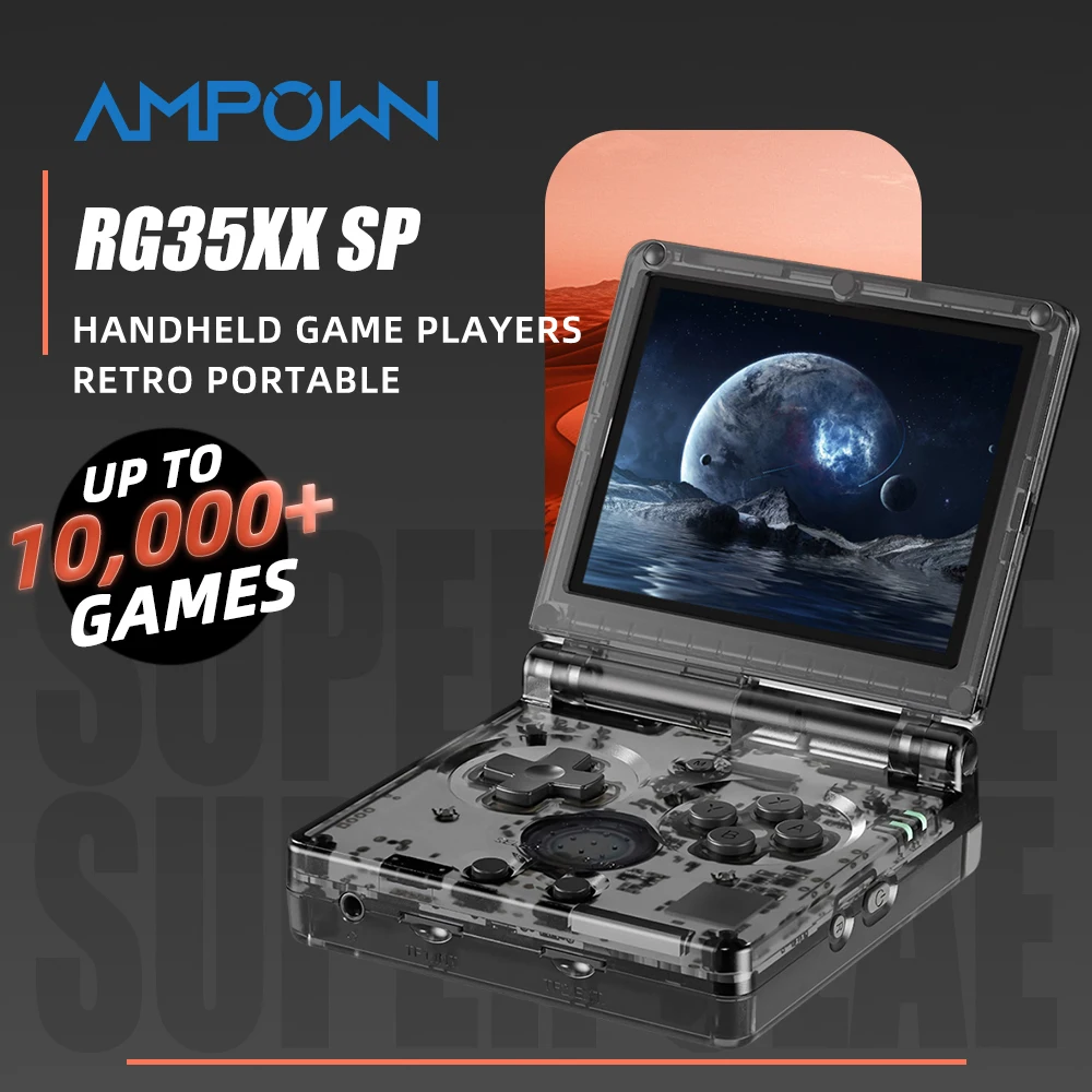 AMPOWN Anbernic RG35XXSP Складная 3,5 ''IPS Linux OS портативная игровая консоль портативные игровые плееры Rerto Games