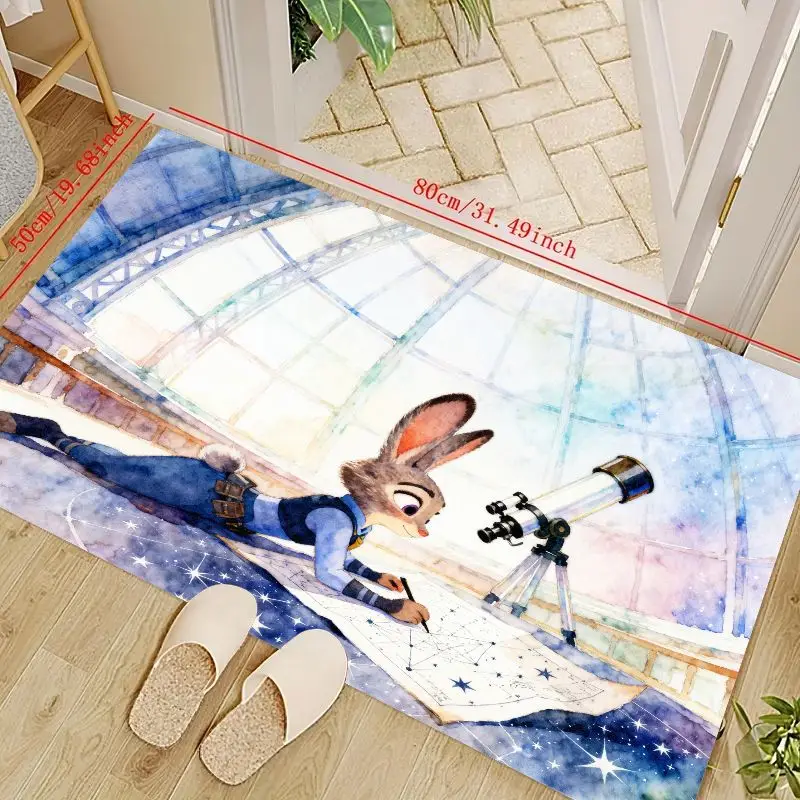 1 шт. Напольный коврик Zootopia Judy Hopps для наблюдения за звездами, акварельный коврик для зоны астрономии, большой ковер с милым кроликом Dreamer для Товары АСГ