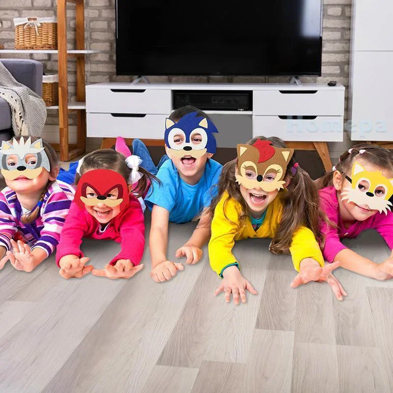 Фото Набор масок для глаз Sonic The Hedgehog для вечеринки, аниме-фигурки, игры, забавный косплей, повязка на глаза, косплей, товары для вечеринок, забавные маски для детей №4