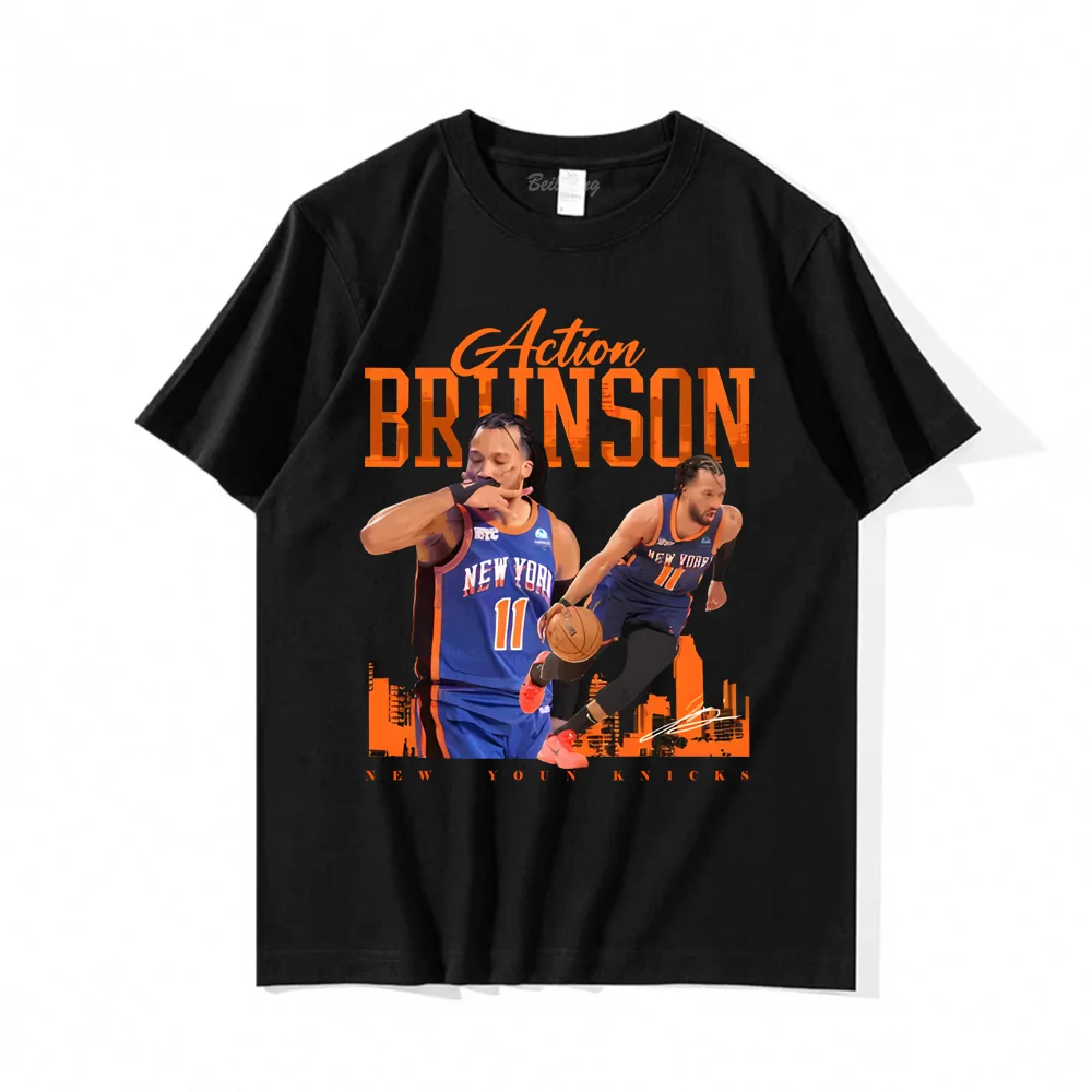 Футболка Jalen Brunson, новинка 2024, футболки, топы, повседневная футболка NBA Basketball Player Chico, хлопковая футболка высокого качества Camiseta Hombre