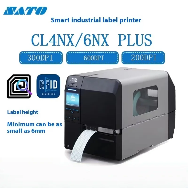 SATO CL4NX Plus Промышленный принтер этикеток 203 точки на дюйм Прямой термопринтер с цветной лентой Умные особенности Принтер штрих-кода на складе