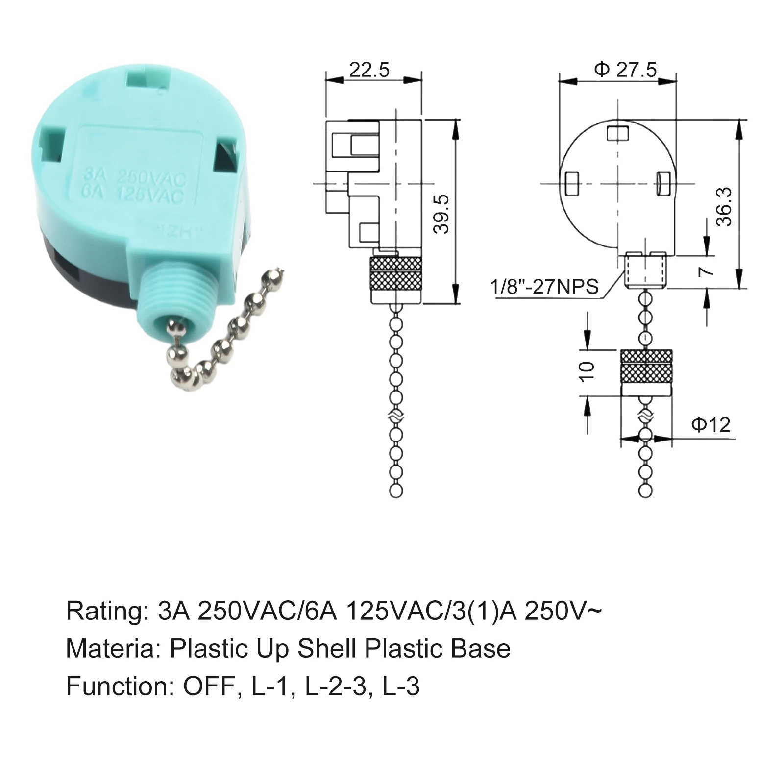 Фото Домашние переключатели Shine Top LS-102 Thunder Protection Well Tec E 116997   ZE-208S2 Управляет скорость вентилятора KTE 3089T Схема B №5