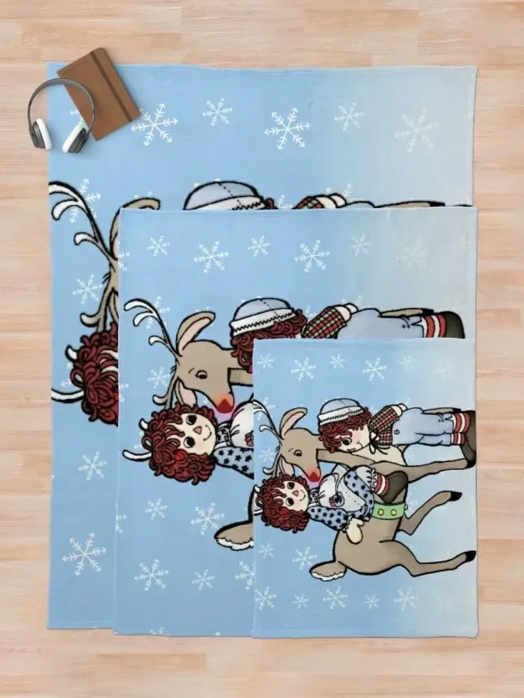 Фото Одеяло Raggedy Ann and Andy с Рудольфом, движущееся декоративное меховое одеяло для кровати №5