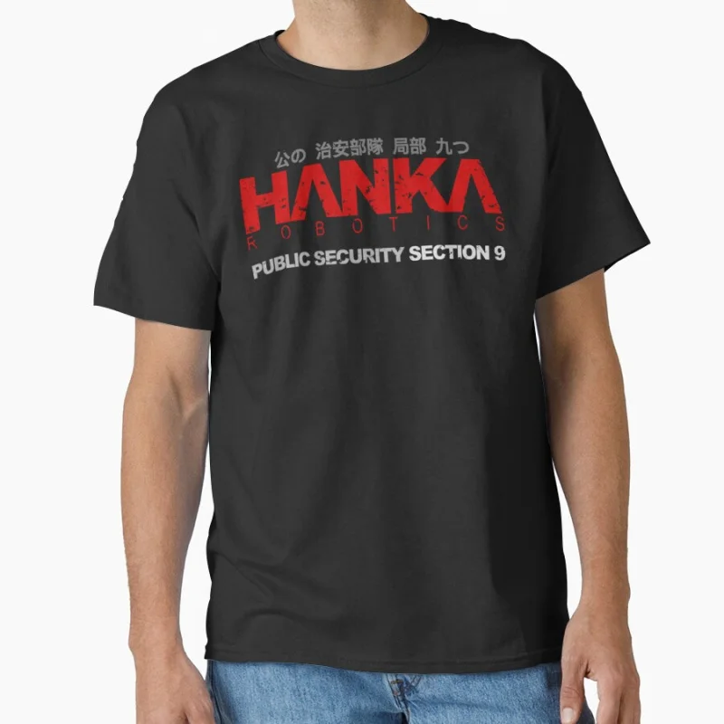 Hanka Robotics Japan Cyberpunk Manga Ghost In The Shell sci fi Cyber girl Dystopian Style Аниме Подарочная футболка Топы большого размера