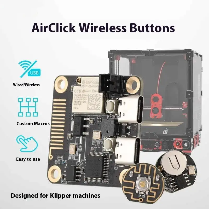 Фото Кнопочная плата Airclick, аксессуары для 3D-принтеров для Klipper, быстрый контроль, DIY VORON2.4, Vzbot Hevort Vcore3, детали Blv №2