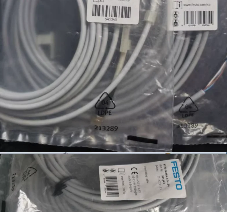 Новый соединительный кабель FESTO 541343-NEBU-M8G4-K-5-LE4, 2 шт.