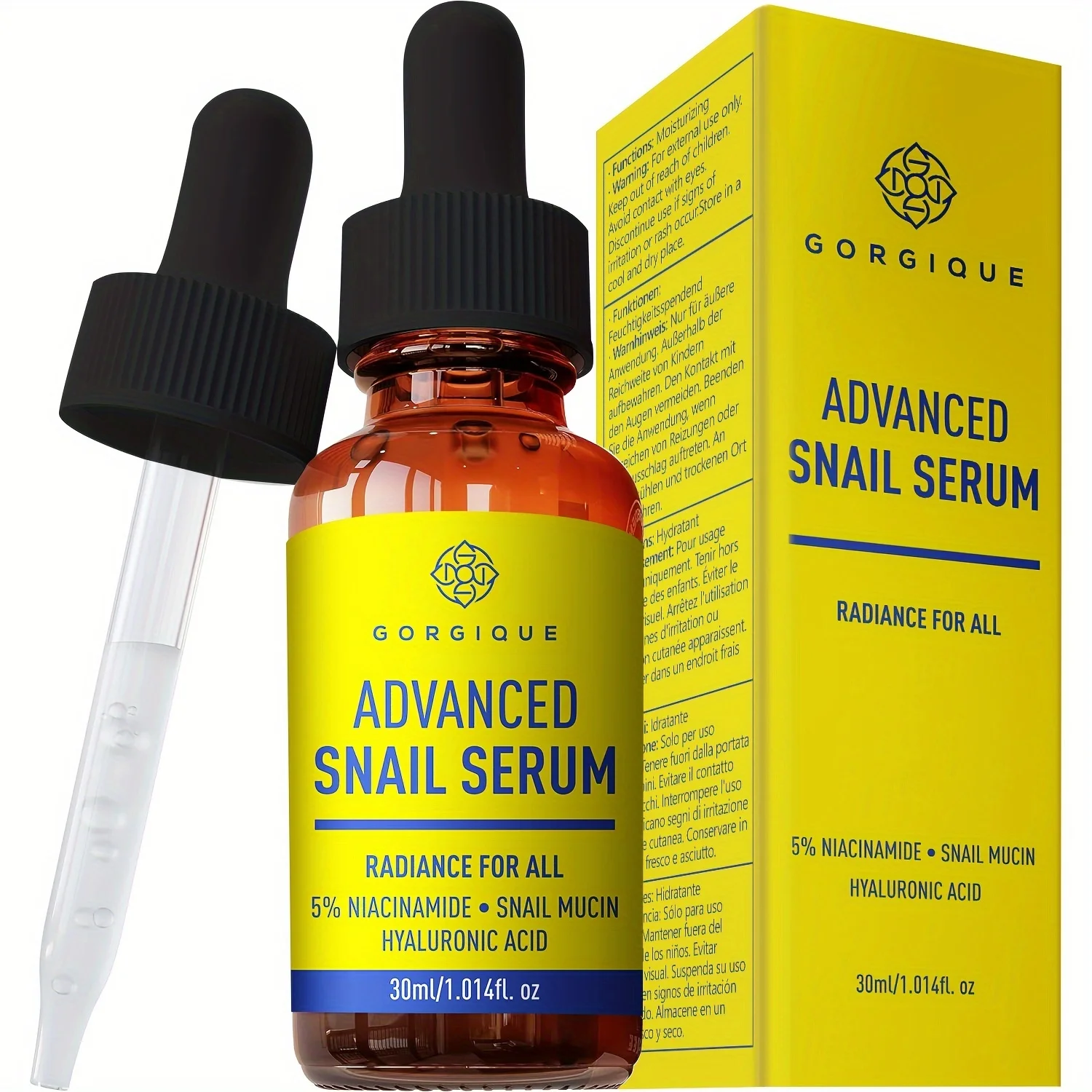 5% Niacinamide Snail Mucin 97.5% сыворотка с гиалуроновой кислотой для тусклой кожи