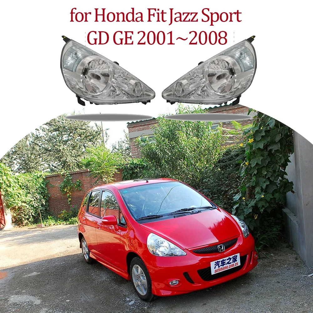 Автомобильные фары в сборе для Honda Fit Jazz Sport GD GE 2001 ~ 2008 2002, 2003 2004 2005 2006 2007 противотуманная лампа, галогенная угловая боковая лампа, предупреждающие светодиодные аксессуары