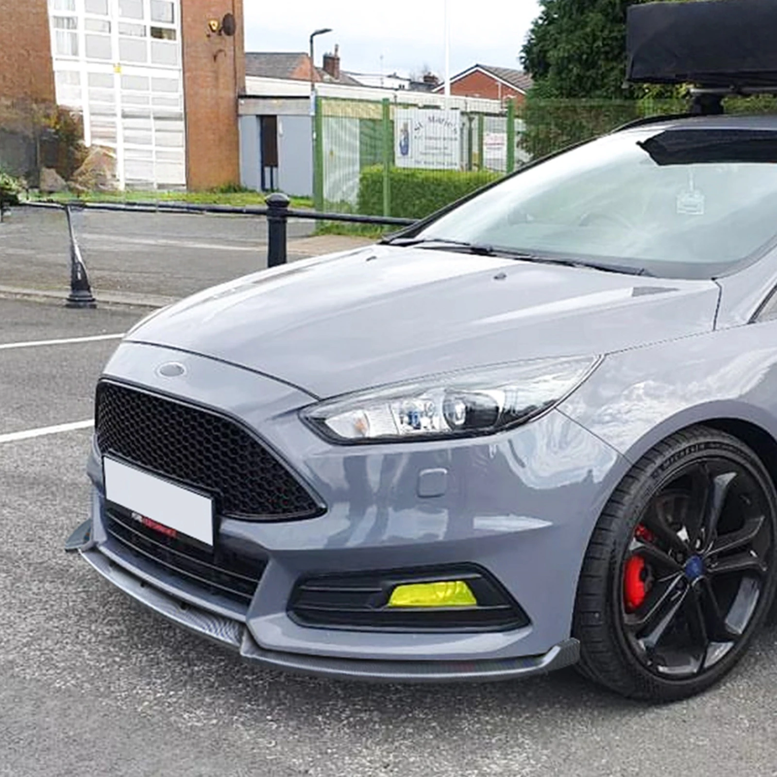 Поп для Ford Focus ST MK3.5 2015-2018 передний бампер, спойлер, губа из углеродного волокнаглянцевый черный нижний сплиттер, защитное лезвие для кузова (art.: 3920d0846602f) - 3920d0846602f