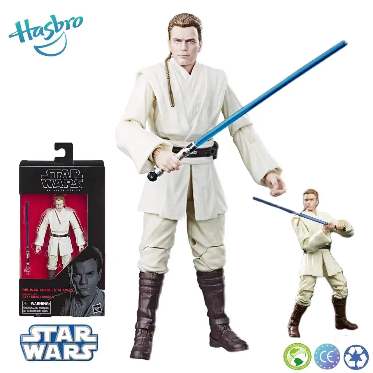 Оригинальная Коллекционная экшн-фигурка Hasbro Star Wars с фантомной угрозой из черной серии 32 Оби-Ван Кеноби [падаван]