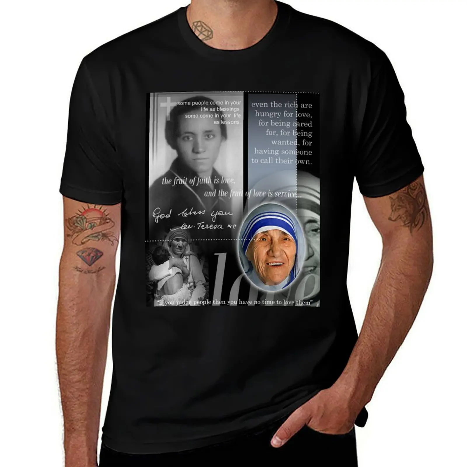 Футболка Mother Teresa, хлопковая футболка, мужская футболка, мужская роскошная футболка