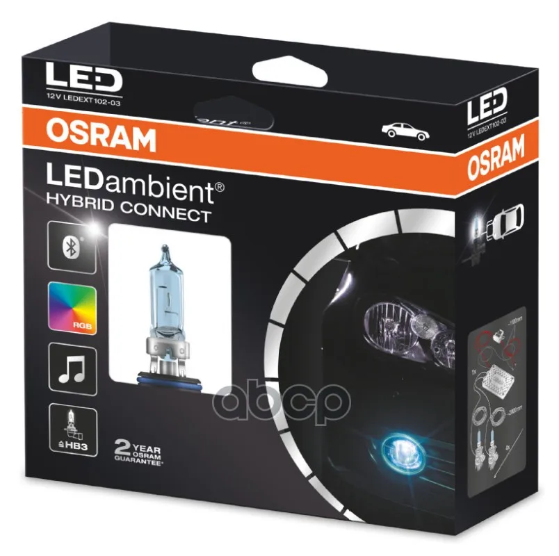 Hb3 12v (12w) Лампа Ledambient Hybrid Connect(Rgb) 4x2 Osram арт. LEDEXT102-03
