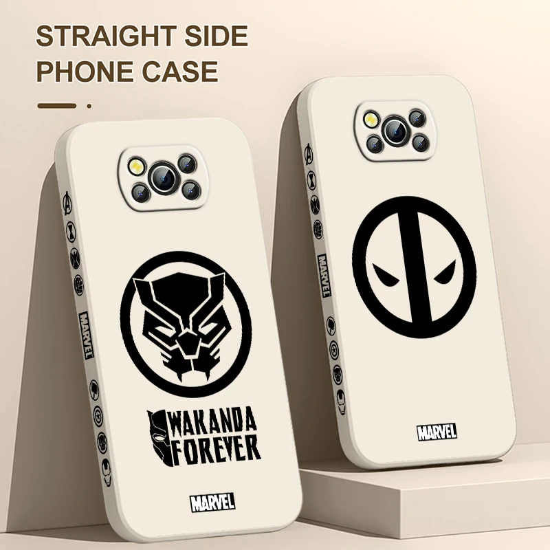 Чехол с логотипом Marvel Халк Дэдпул для Xiaomi Poco Обложка для X4 X3 F4 NFC M6 M5 M4 M3 GT S Pro 4G 5G чехол для телефона с жидким левым Канатом