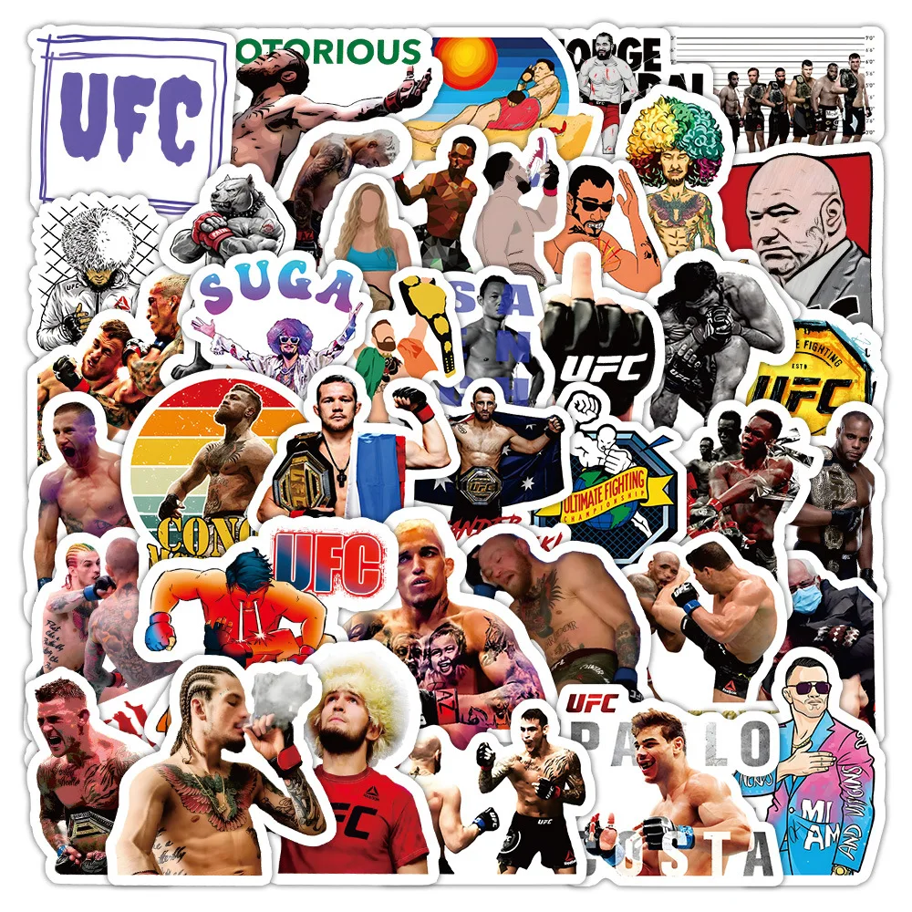 Фото 10/30/60 шт. крутая страстная UFC наклейка для соревнований DIY украшения ПВХ водонепроницаемый скейтборд ноутбук граффити игрушки №3