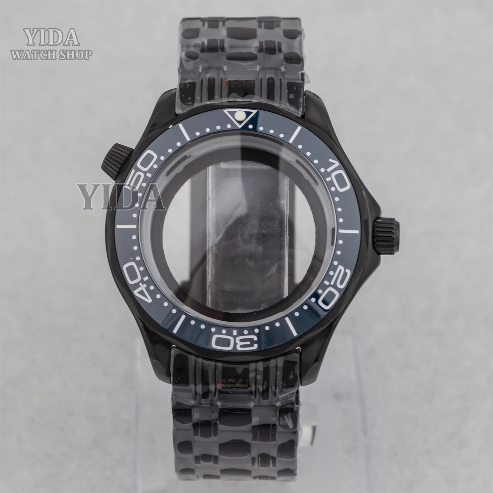 Черный корпус NH35, корпус для часов Seamaster 300 41 мм, водонепроницаемый ремешок из нержавеющей стали 100 м, подходит для NH35, NH36, аксессуары для часов с механизмом (art.: 3920cc4bc1969) - 3920cc4bc1969