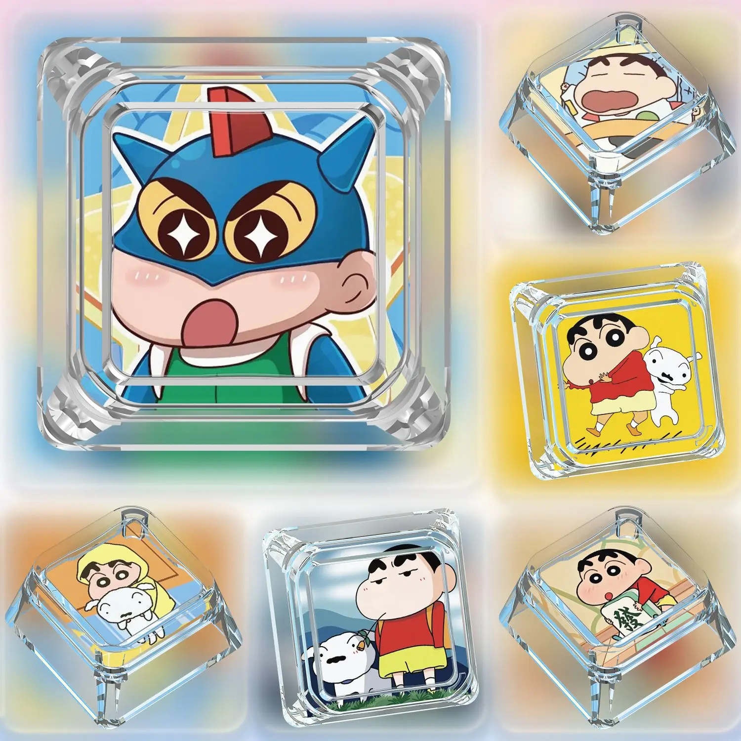 Механическая клавиатура Crayon Shin-Chan, персонализированные колпачки для клавиш, крестовая ось, корпус Nohara Shiro, колпачок для клавиатуры, прозрачные колпачки для клавиш, подарочная игрушка