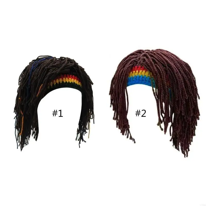 Фото Смешные вязание шляпа Rastas парики шапки для шляпы теплый зимняя шляпа подарок №4