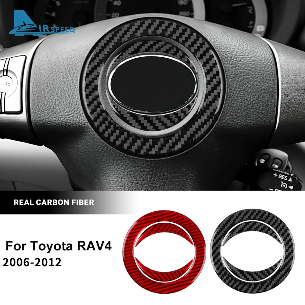 Настоящая мягкая наклейка из углеродного волокна для Toyota RAV4 2006, 2007, 2008, 2009, 2010, 2011, 2012, LHD RHD, центральная рамка рулевого колеса автомобиля, отделка