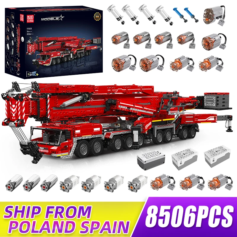 Набор строительных блоков MOULD KING 17008 Technik, большой инженерный грузовик для взрослых, для грузовиков LTM 11200 с управлением через приложение
