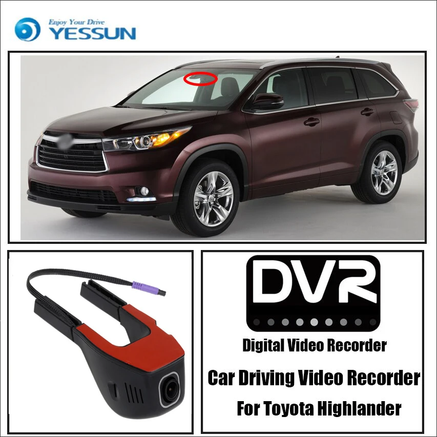 Мини-видеорегистратор YESSUN для автомобилей Toyota Highlander, с Wi-Fi, видеорегистратор для вождения Novatek 96658