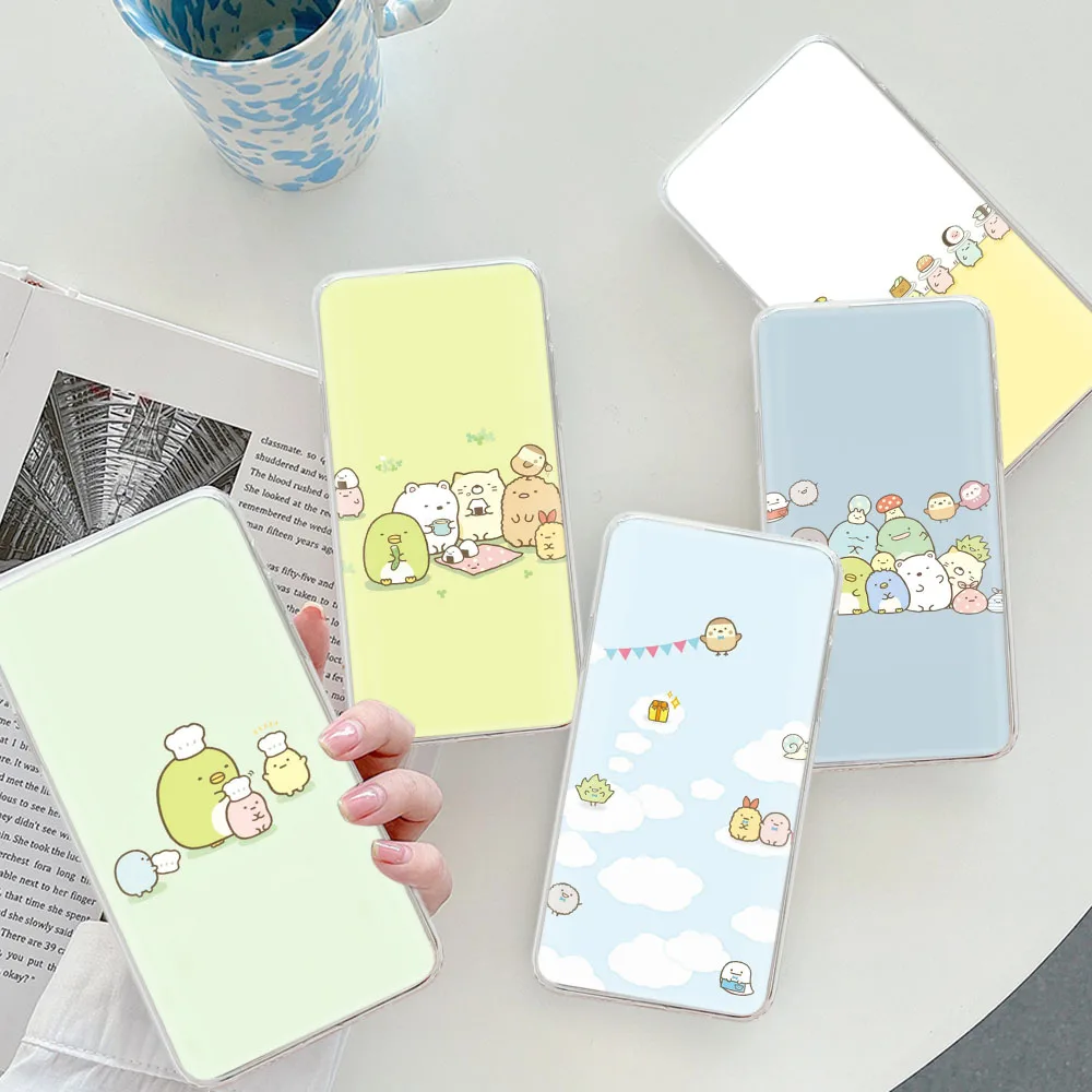 Прозрачный чехол Sumikko Gurashi для Motorola Moto E20 E30 E40 G50 G60 G60S G200 G31 G41 G51 G71, чехол