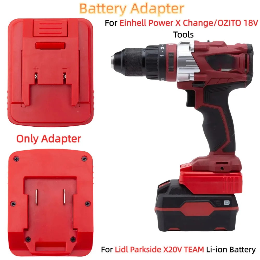 Адаптер для литий-ионного аккумулятора Lidl Parkside X20V TEAM на Einhell Power X Change/OZITO 18 В, аксессуар-конвертер для аккумуляторных инструментов