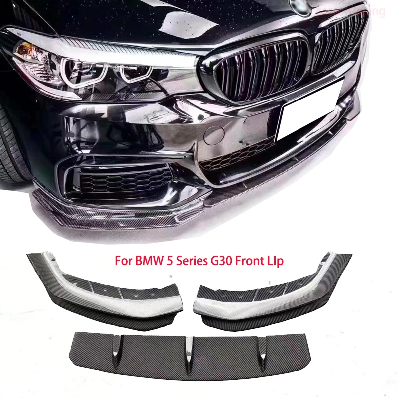 Для BMW 5 серии G30 2016-2023 3 шт. разветвители FD стиль натуральное углеродное волокно Материал Лопата подбородок передний бампер губа