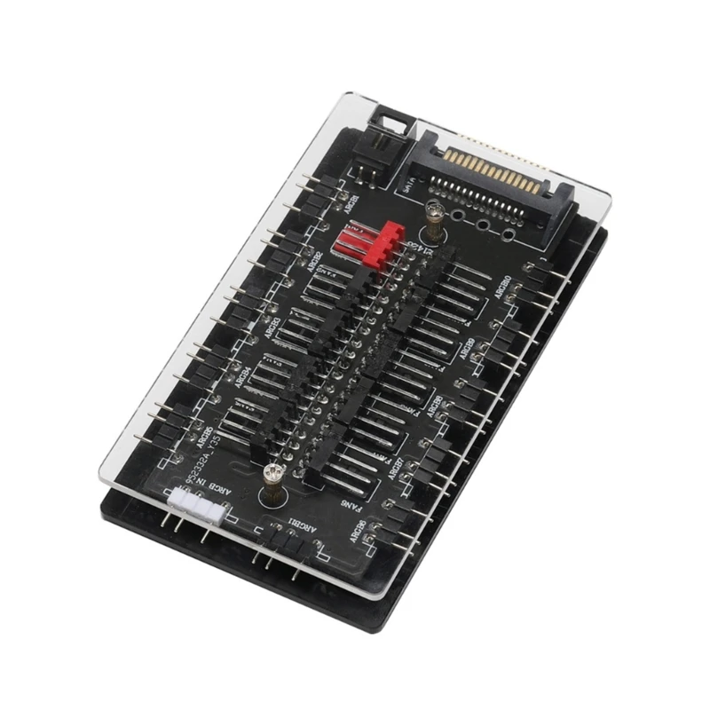 Фото Прочный ARGB и PWM-концентратор, 5 В/3-контактный ARGB-корпус, адаптер-концентратор вентилятора с пультом дистанционного адаптер №4