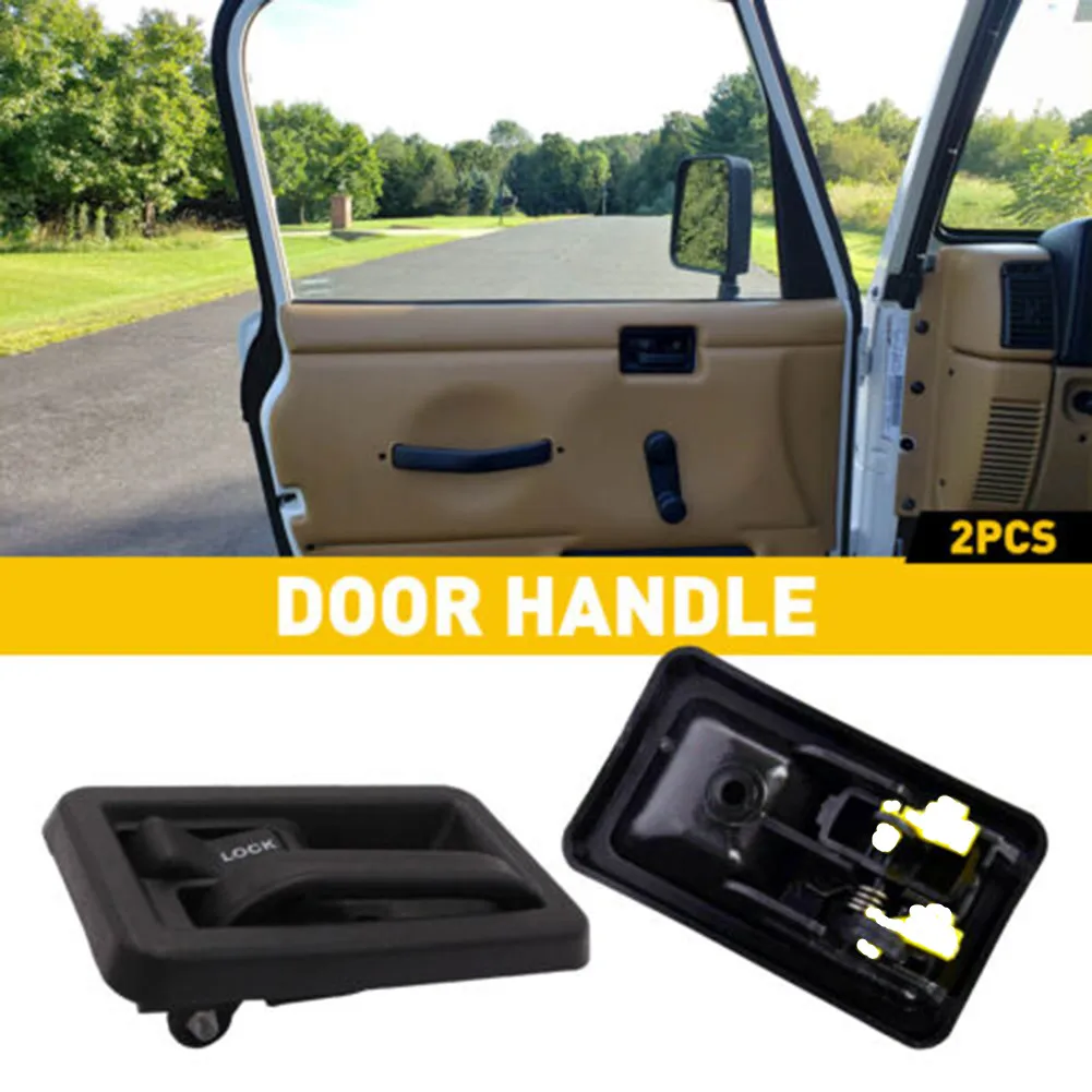 Фото Внутренняя внутренняя дверная ручка для Jeep Wrangler YJ TJ 1987-2004 55176477AB 55176476AB, пара, левая и правая внутренняя дверная ручка №3