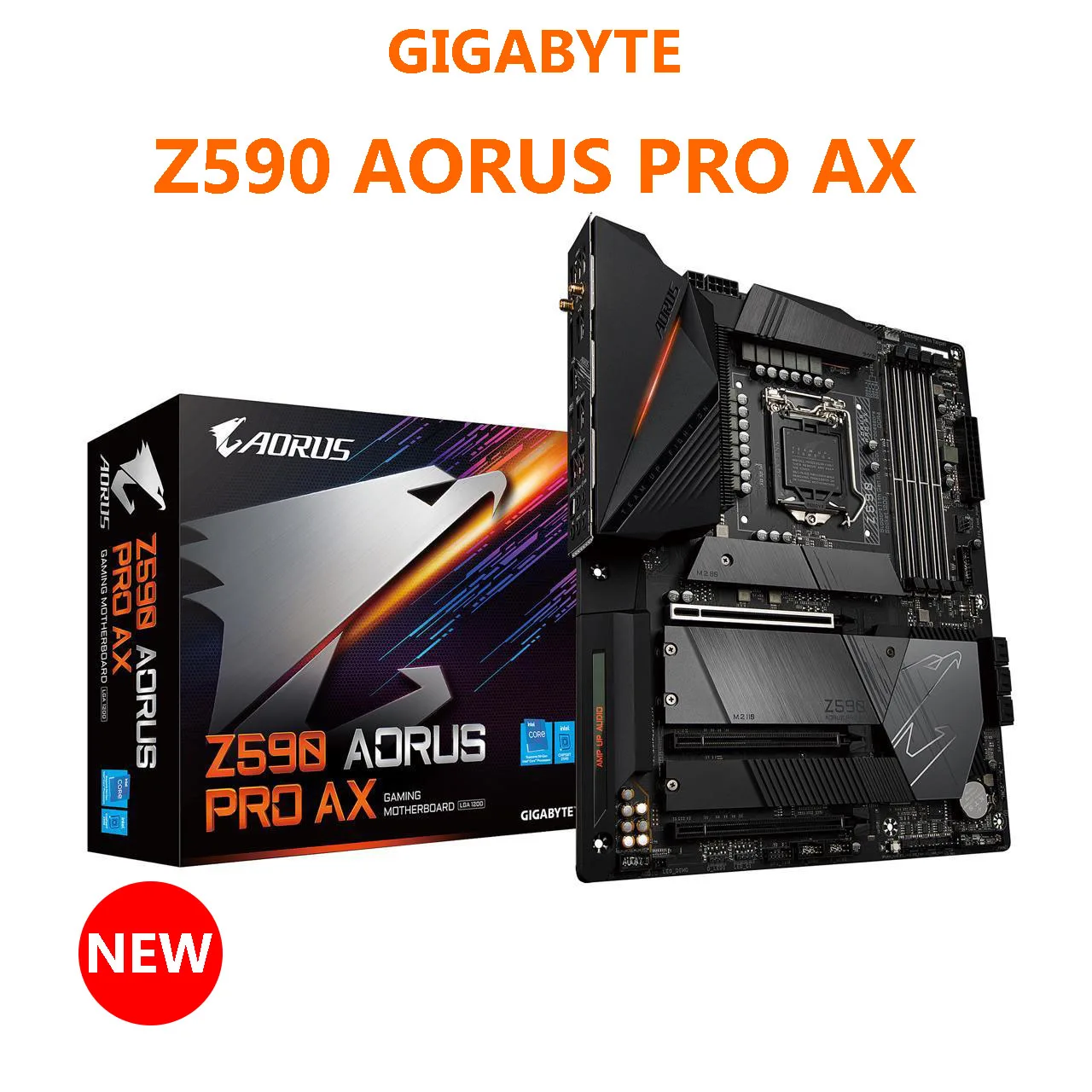 Материнская плата GIGABYTE Z590 AORUS PRO AX LGA 1200 Intel Z590 ATX DDR4 128 Гб 4 м.2 поддерживает процессоры 11/10-го поколения Intel Core