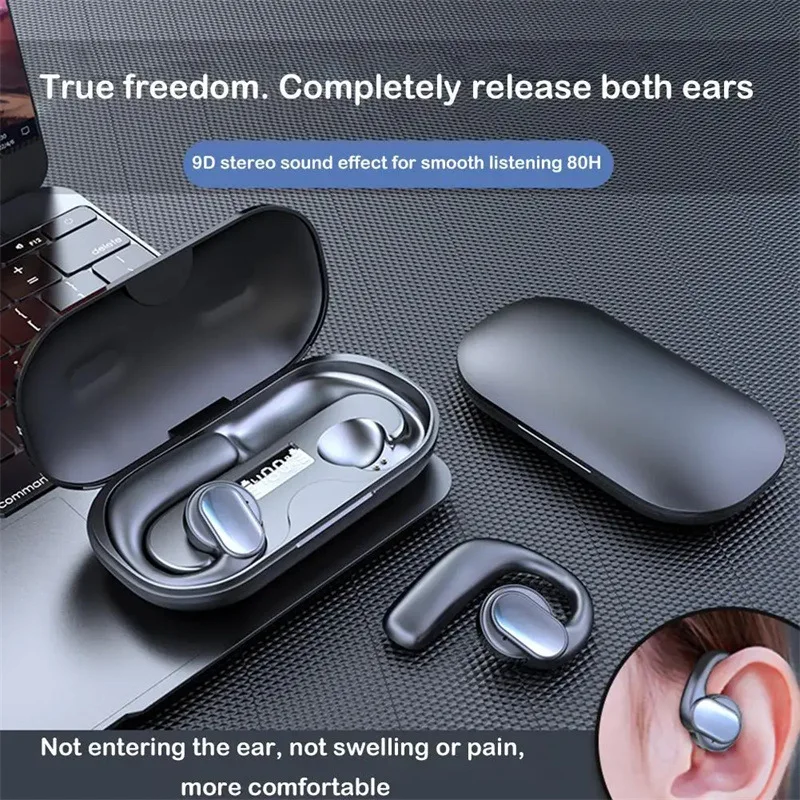 Фото НОВЫЕ Bluetooth S901 наушники-крючки TWS беспроводные наушники с шумоподавлением аккумуляторный дисплей наушники HD гарнитуры для звонков №5