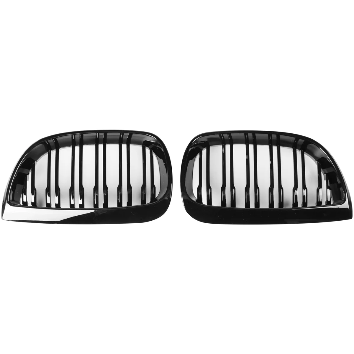 Rempla de Sport de Calandre de Double Ligne de Rein Avant Pour-BMW E81 E87 E88 SéRie 1, 2004-2007 Noir Brillant
