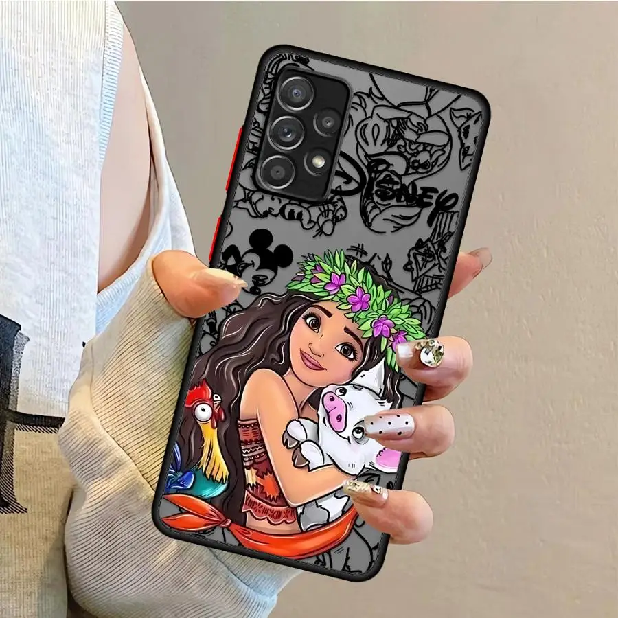 Фото Чехол для телефона Black Edge для Samsung Galaxy A22 A73 A52 A56 A25 A26 A21s A24 A54 A34 A35 A36 A53 Disney Princess №5