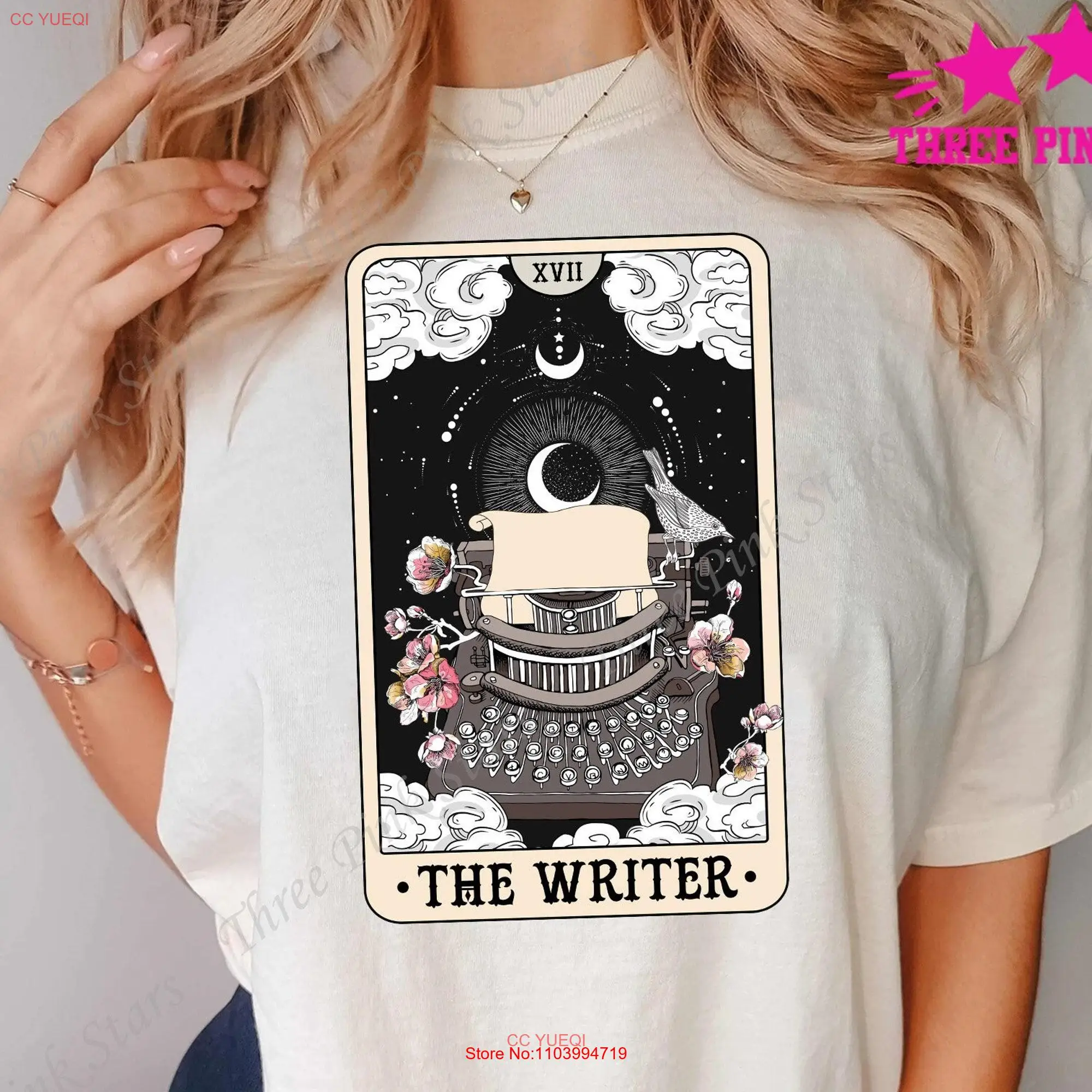 Удобная цветная футболка The Writer Tarot для авторитетного журналиста, новинка для письма, новинка, новинка E4900, длинные или Короткие рукава