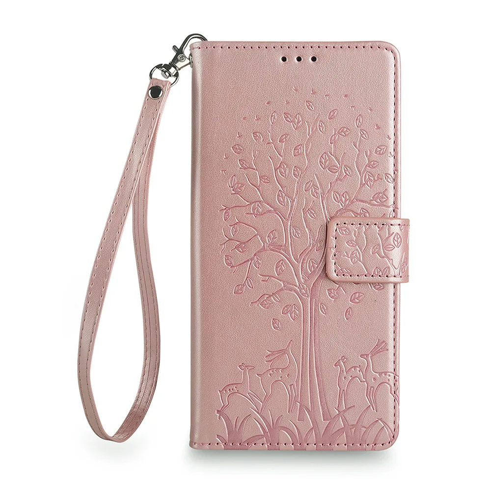 New Style Life Tree Lanyard Case For Samsung Galaxy M23 M22 M21 M20 M15 M14 M13 M11 M10 Luxury Leather Wrist Strap Wallet Flip C