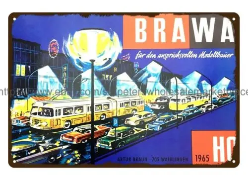 Модель 1965 BRAWA железнодорожная железная дорога хобби игрушка металлический жестяной знак памятная p