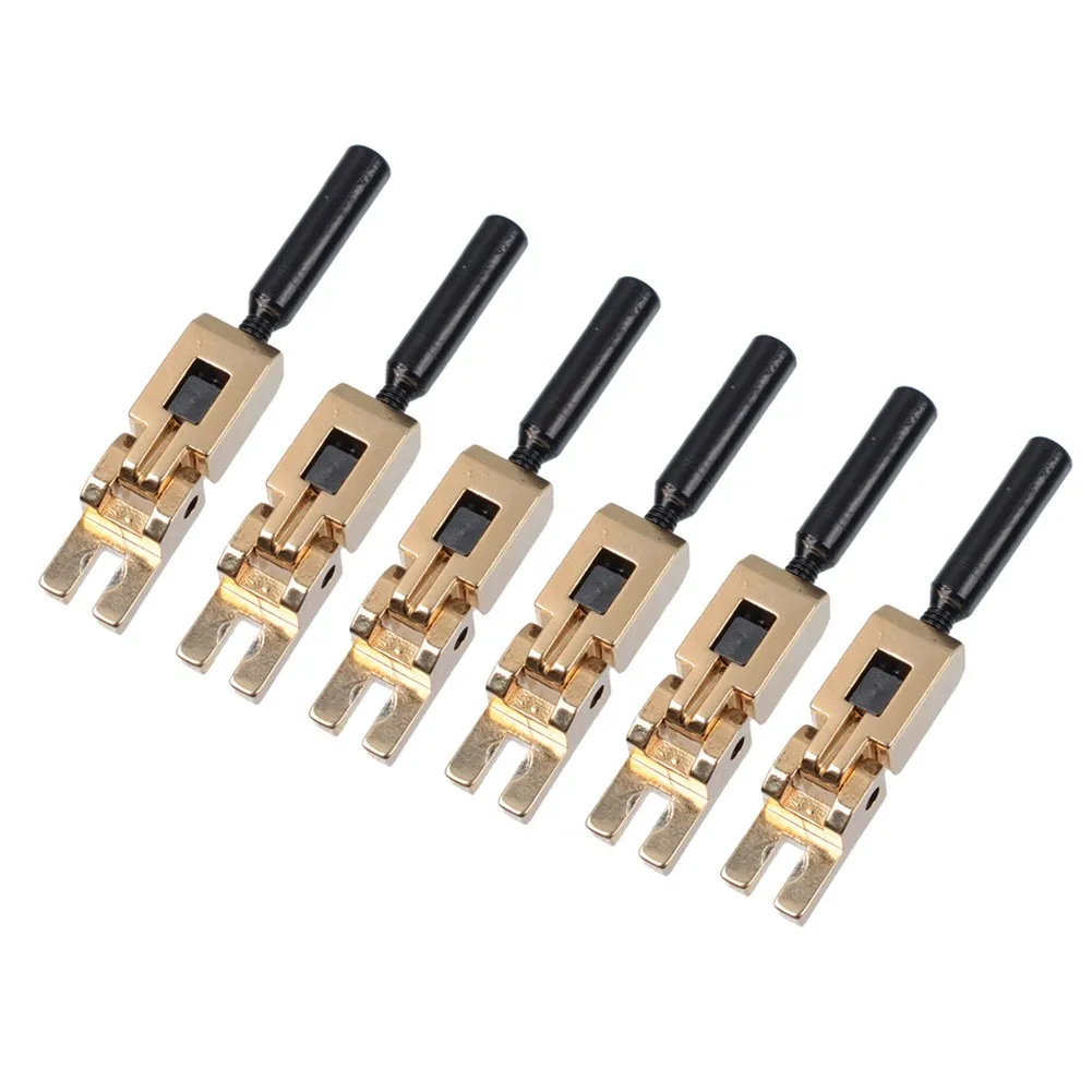 Фото Набор из 6 мостовых седлов Для Floyd Rose Bridge, сменные фиксирующие винты 3 высоты, металлические прочные, лучший бренд, Новинка №5