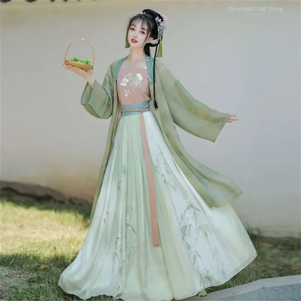 Халат Hanfu traditionnelle chinoise винтажный женский халат, халат для танца сцены, сборки принцессы doumprimé цветочный сосед