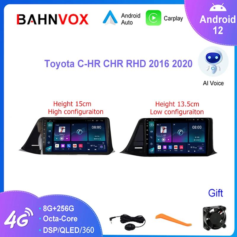 Автомобильный радиоприемник 9 дюймов Android 12,0 для Toyota C-HR CHR RHD 2016 2020 GPS навигация мультимедийный плеер WIIF Carplay стерео головное устройство