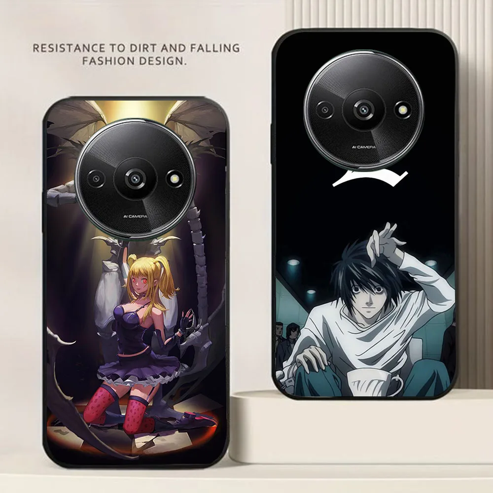Фото Черный чехол BD-24 Death Note для Xiaomi Redmi Note 14 14C 14R A4 A3 A3X POCO F2 X3 C75 NFC Pro Plus №4