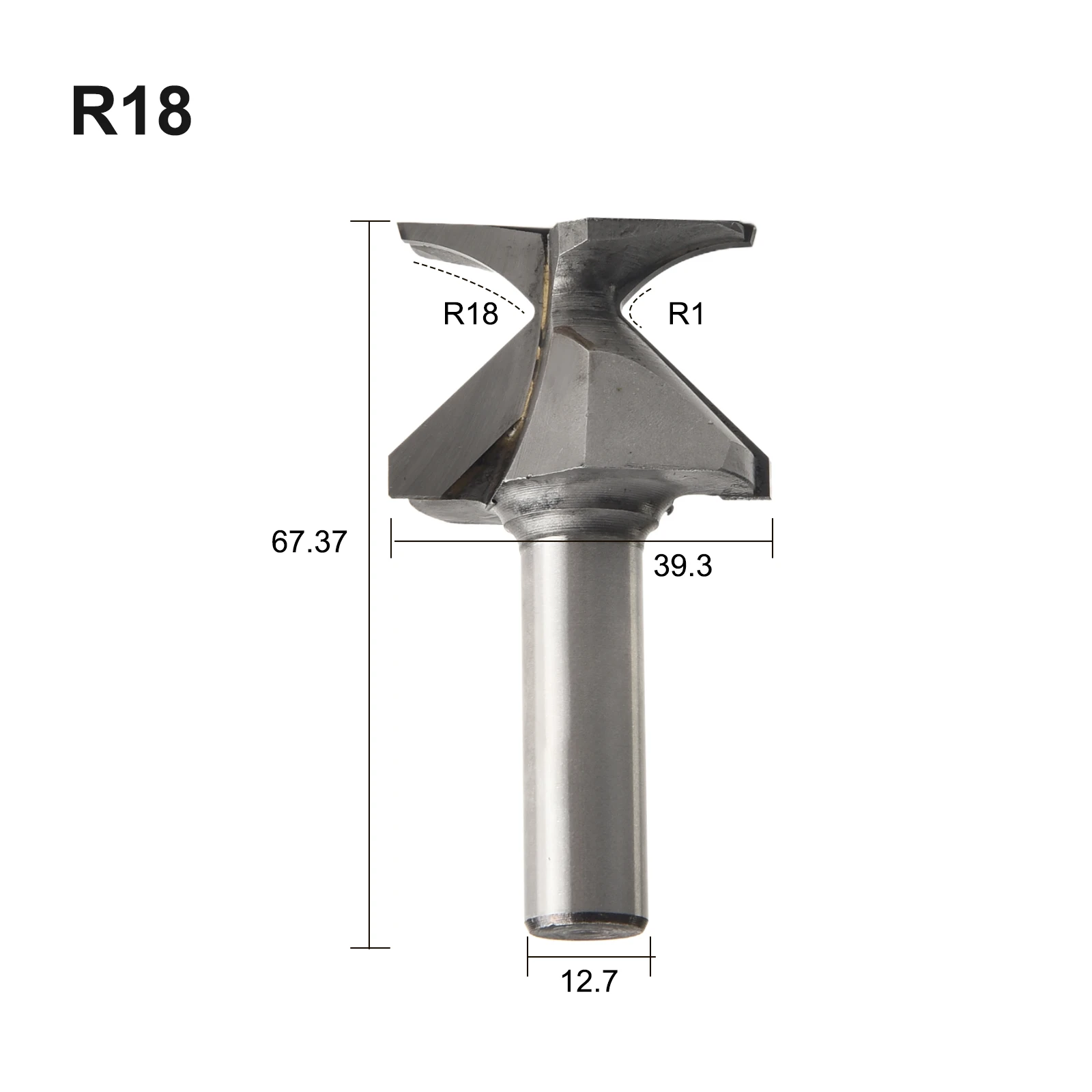 Фото 1 шт., дуговые гибочные интегрированные ножи, формовочные ножи R18/R30, фрезы для деревянных дверей/настенных шкафов, хвостовик 1/2 дюйма, деревообрабатывающий инструмент №3