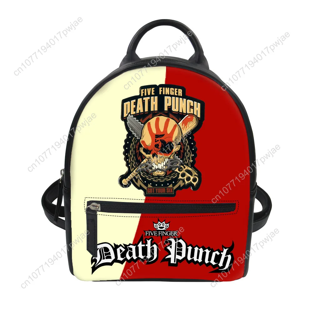 Фото Пять пальцев Death Punch Band на заказ Мини-маленький рюкзак Кошелек Carter Школьная сумка Двойная сумка через плечо Мини-маленькая кожаная дорожная сумка №2