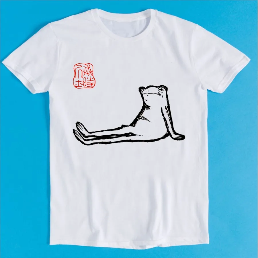 Unimpressed Lazy Laydown Frog, японская художественная футболка для мужчин и женщин, футболки из 100% хлопка, топы с короткими рукавами 0926-1