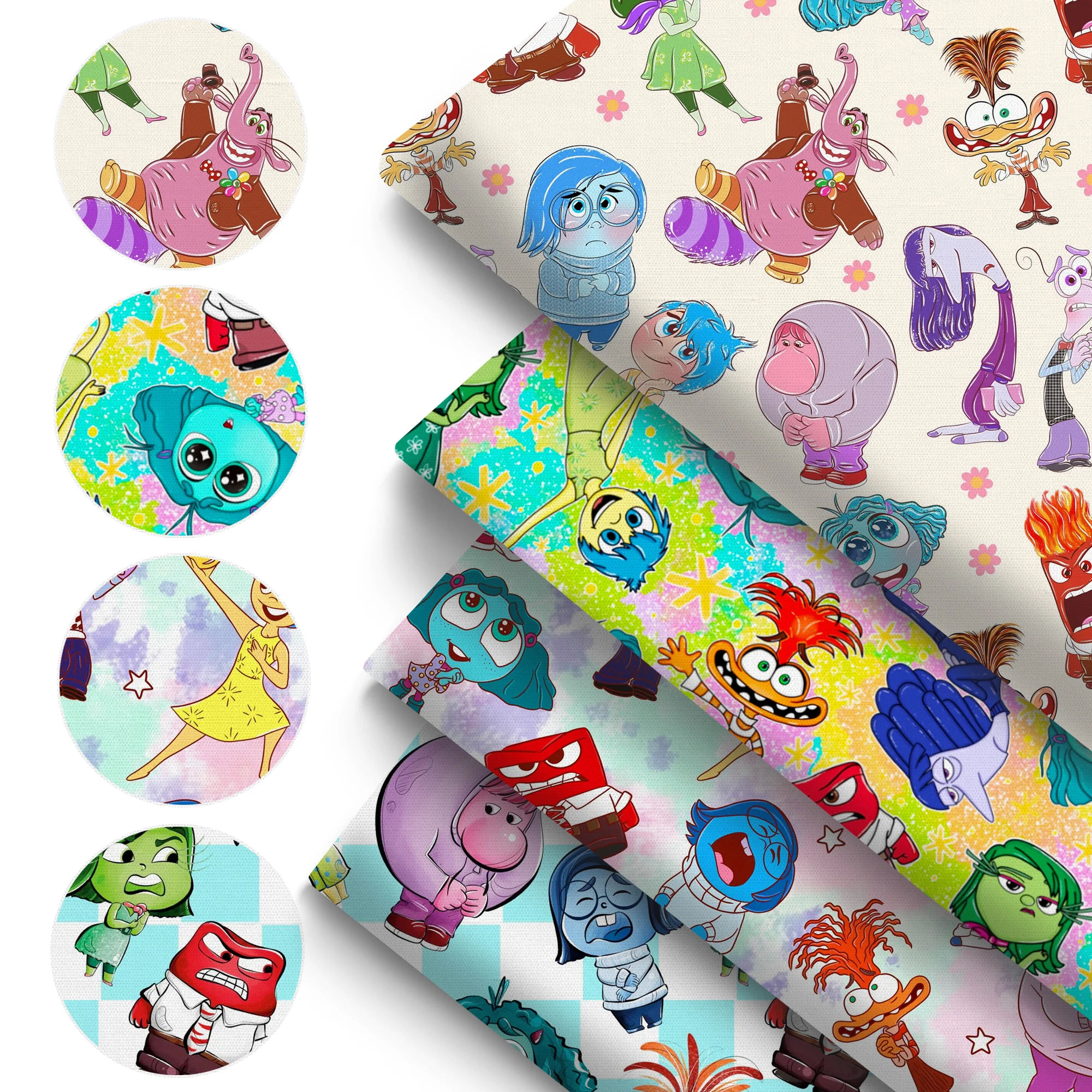 50*145 см Disney Inside Out полиэстер хлопок/чистый хлопок ткань для шитья квилтинг материал для рукоделия занавеска DIY сумка ткань