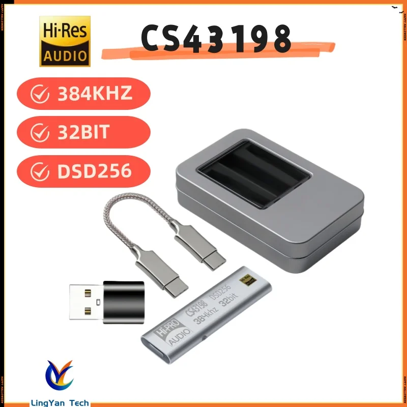 【аудио декодер типа C】адаптер USB-C на 3,5 мм |   Аудиодекодер премиум-класса для iOS и Android |   32 бит/384 кГц PCM |   Поддержка DSD 60-256 |
