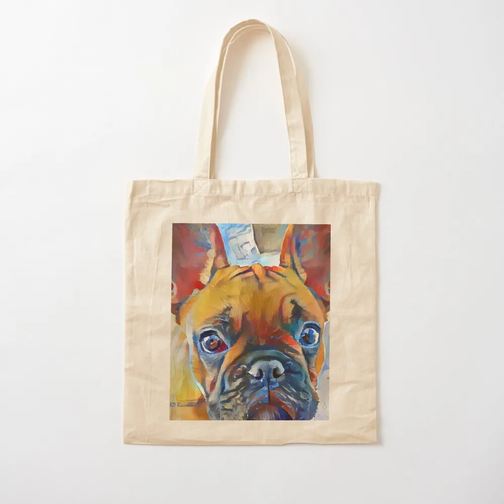 Frenchie от RD Riccoboni - Большая сумка для французского бульдога Настраиваемая сумка-тоут Сумка для покупок Сумка-тележка Shopper