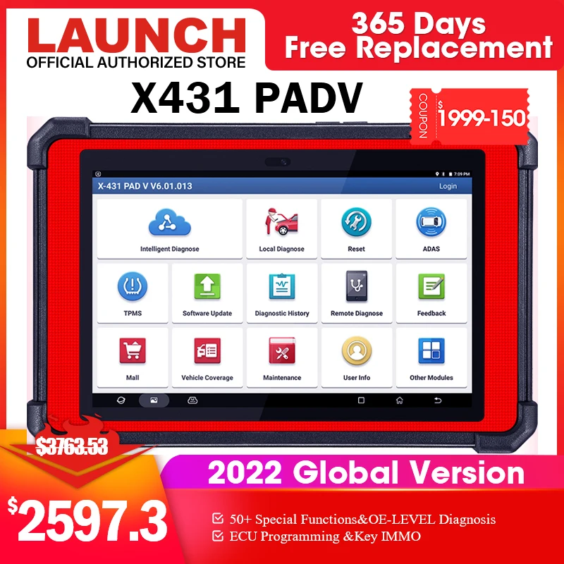 LAUNCH X431 PAD V PADV PAD5 диагностические инструменты OBD2 сканер Automotivo J2534 Программирование ECU двунаправленное управление Smartlink