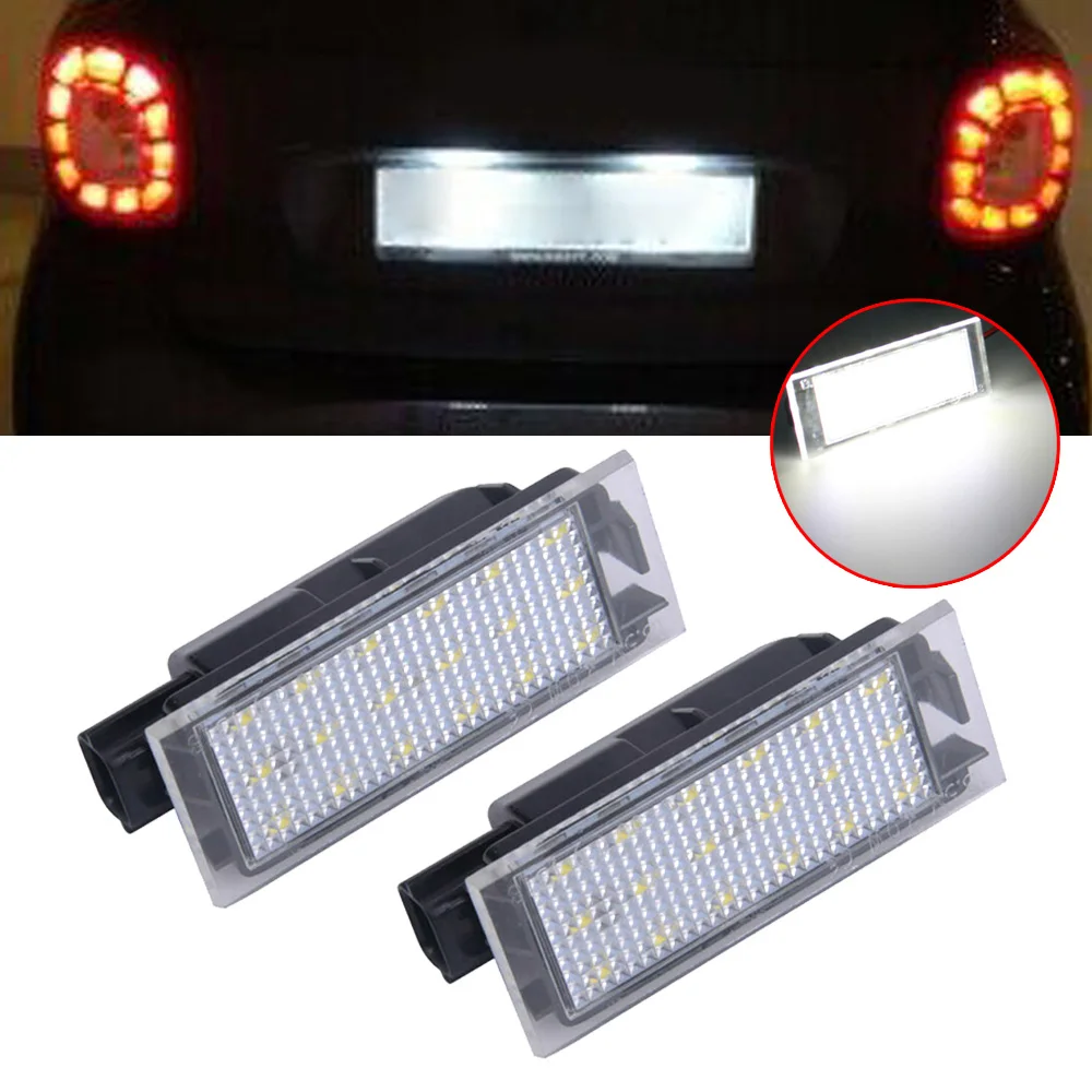 2 шт., подсветка для номерного знака для Smart Fortwo 453 Coupe C453, кабриолета A453 18-SMD 126LM 12-30 в, Новый Прочный автомобильный